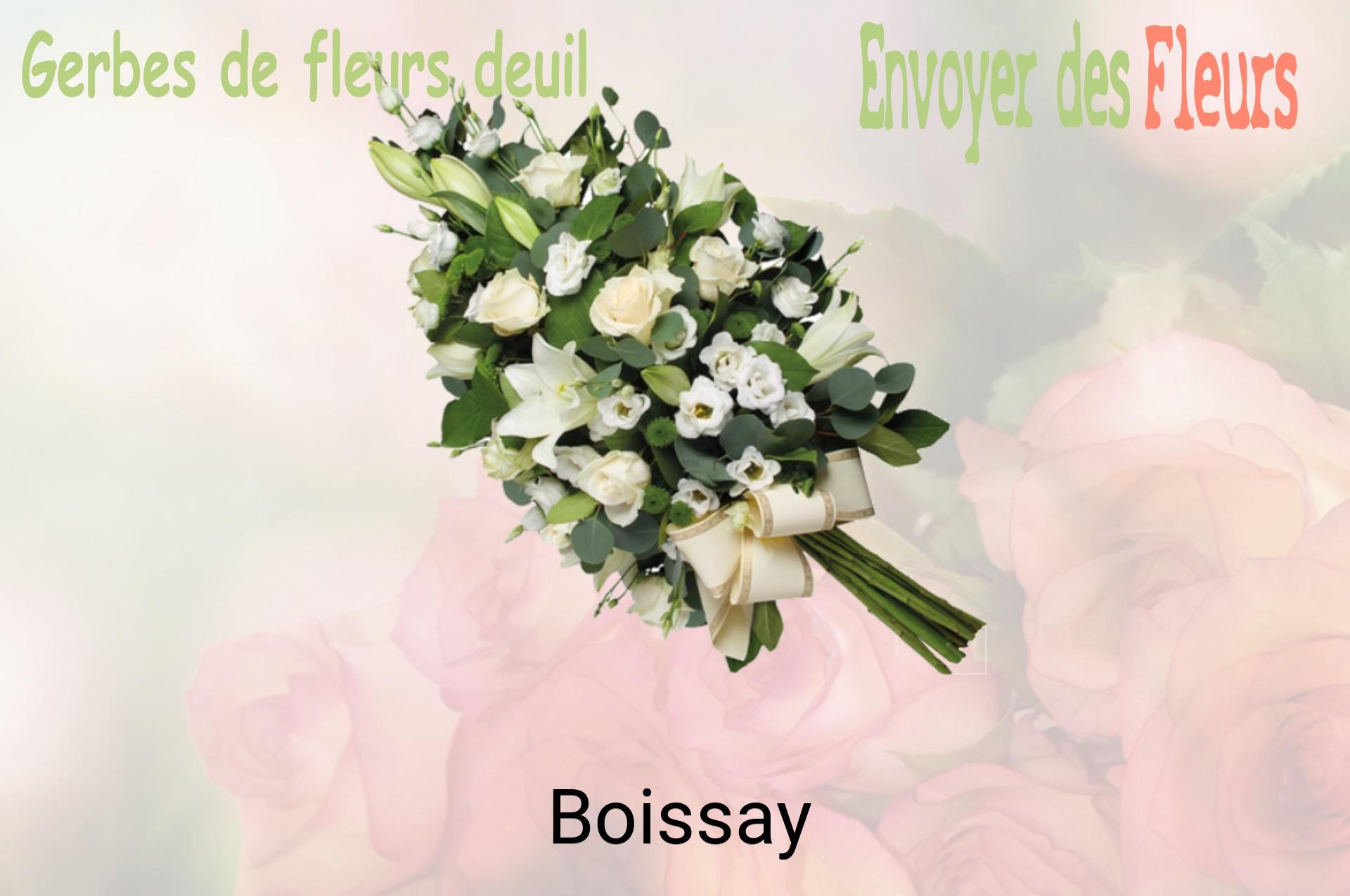 Gerbe de fleurs de deuil livrée à Boissay